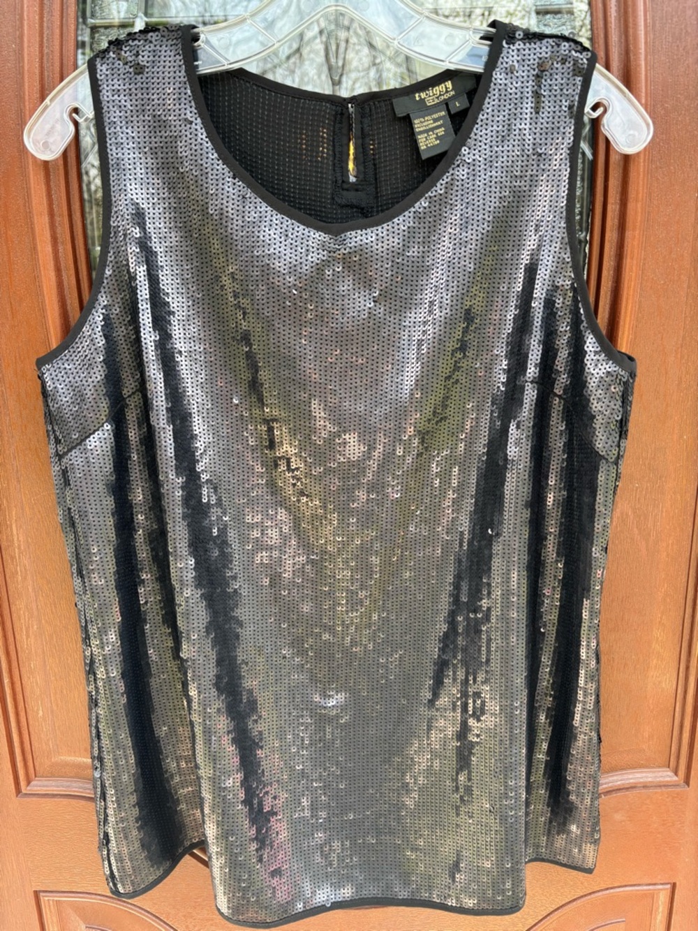 twiggy LONDON Black Sequin Tank Top